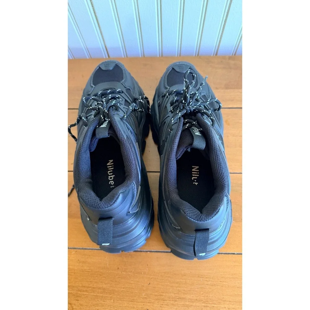 Niluber High Rise Black Chunky Sneaker Women's Size 9‎ Lightweight Non-Slip